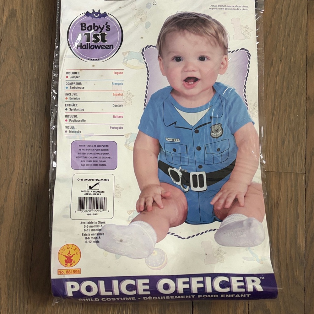 Rubie's Baby Police Officer Costume Blue NWT 0-6 months
